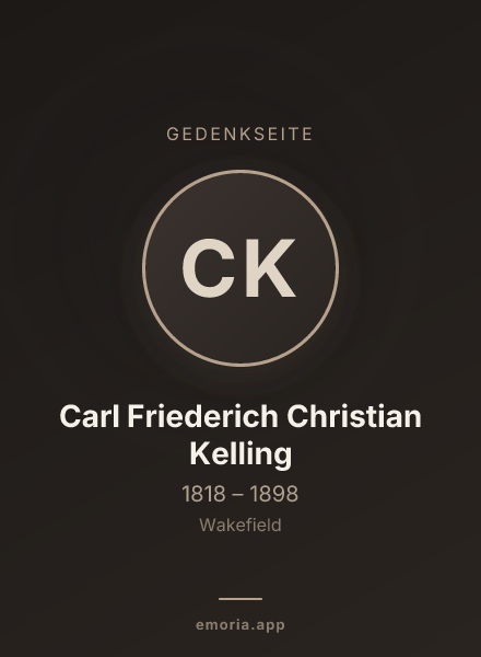 Gedenkportrait von Carl Friederich Christian Kelling