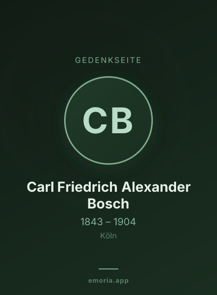 Gedenkportrait von Carl Friedrich Alexander Bosch