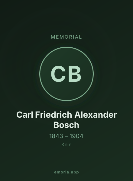 Memorial portrait of Carl Friedrich Alexander Bosch