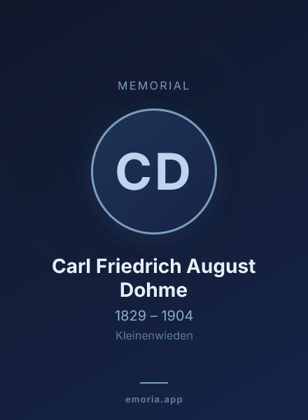 Memorial portrait of Carl Friedrich August Dohme