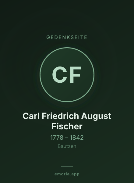 Gedenkportrait von Carl Friedrich August Fischer