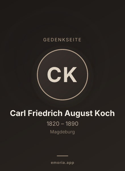 Gedenkportrait von Carl Friedrich August Koch