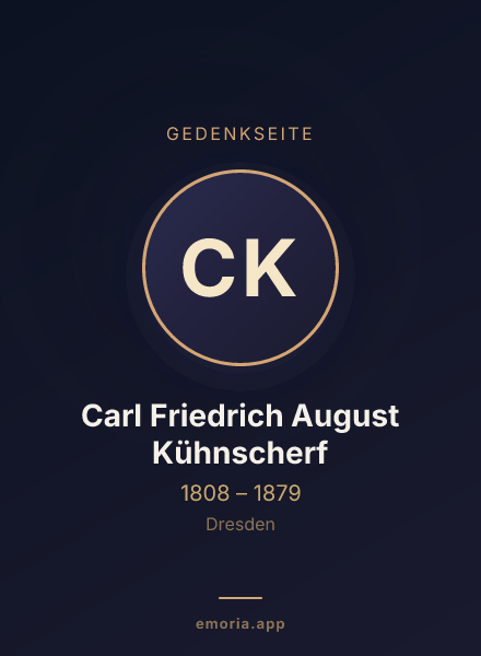 Gedenkportrait von Carl Friedrich August Kühnscherf