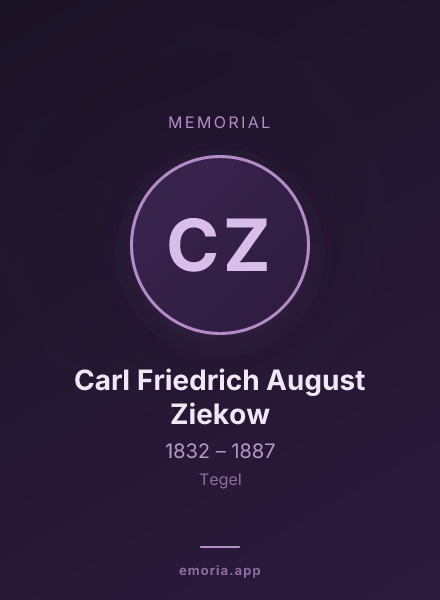 Memorial portrait of Carl Friedrich August Ziekow