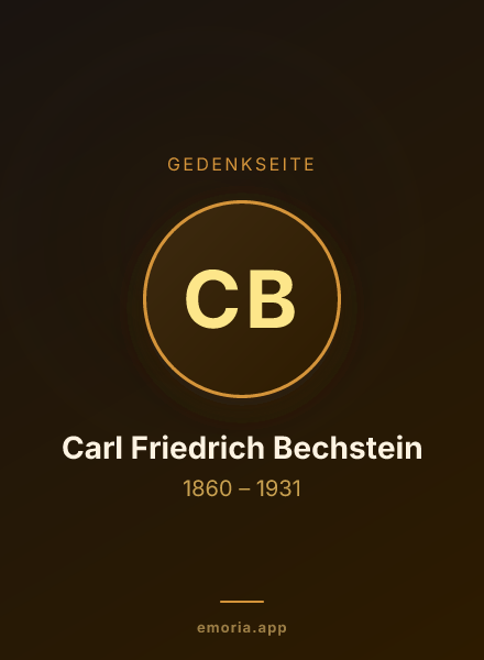 Gedenkportrait von Carl Friedrich Bechstein