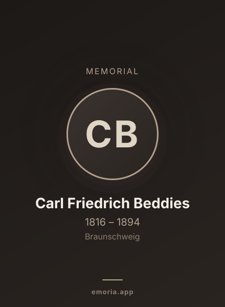 Memorial portrait of Carl Friedrich Beddies