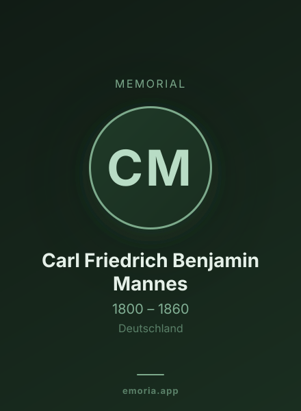 Memorial portrait of Carl Friedrich Benjamin Mannes