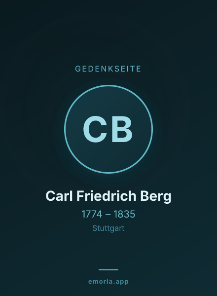 Gedenkportrait von Carl Friedrich Berg