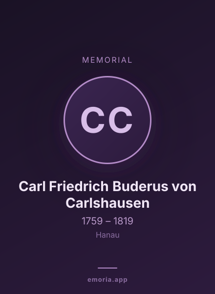 Memorial portrait of Carl Friedrich Buderus von Carlshausen