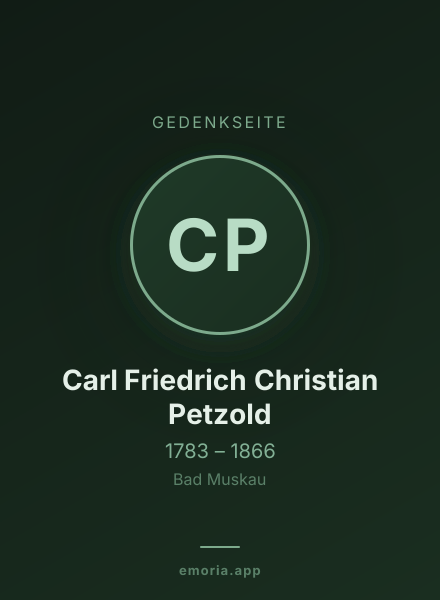 Gedenkportrait von Carl Friedrich Christian Petzold