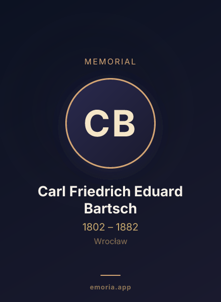 Memorial portrait of Carl Friedrich Eduard Bartsch