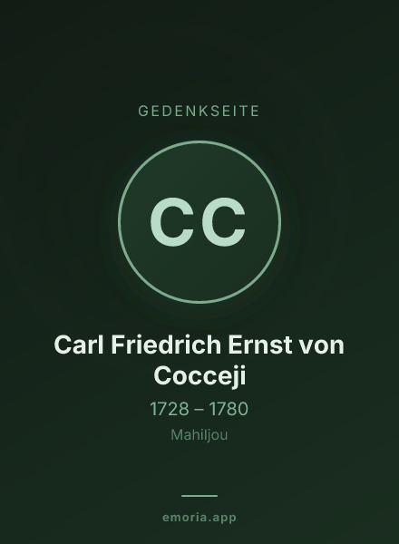 Gedenkportrait von Carl Friedrich Ernst von Cocceji