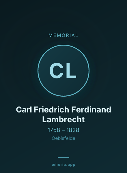 Memorial portrait of Carl Friedrich Ferdinand Lambrecht