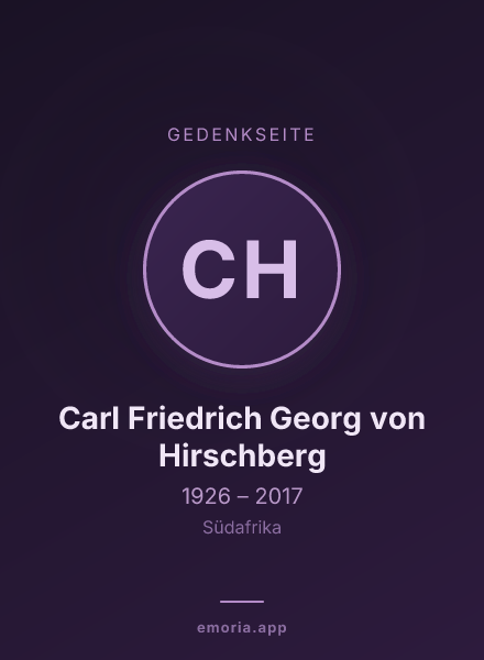 Gedenkportrait von Carl Friedrich Georg von Hirschberg