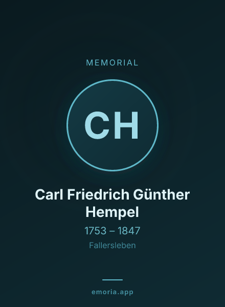 Memorial portrait of Carl Friedrich Günther Hempel