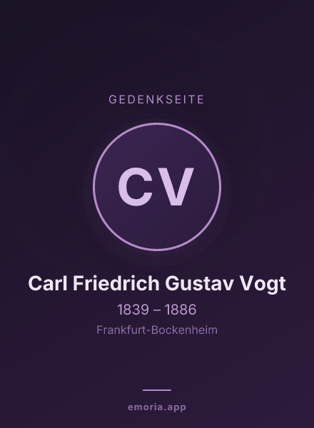 Gedenkportrait von Carl Friedrich Gustav Vogt