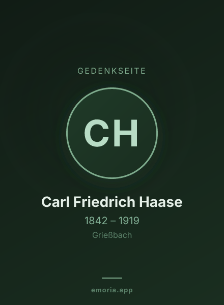Gedenkportrait von Carl Friedrich Haase