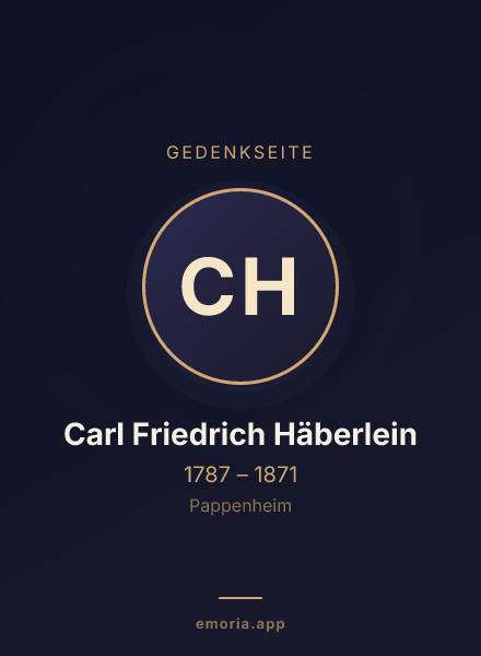 Gedenkportrait von Carl Friedrich Häberlein