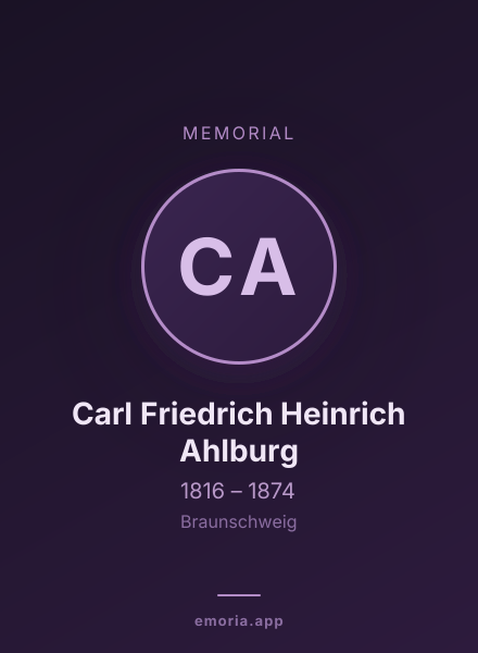 Memorial portrait of Carl Friedrich Heinrich Ahlburg