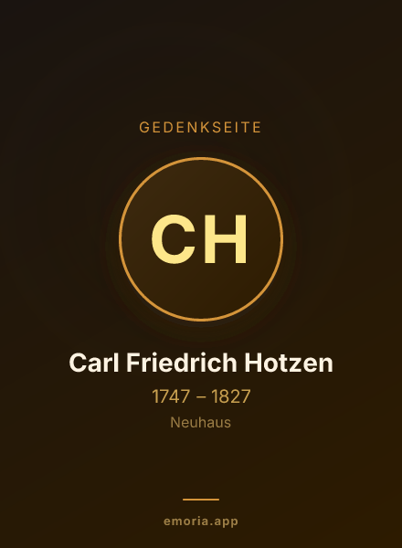 Gedenkportrait von Carl Friedrich Hotzen