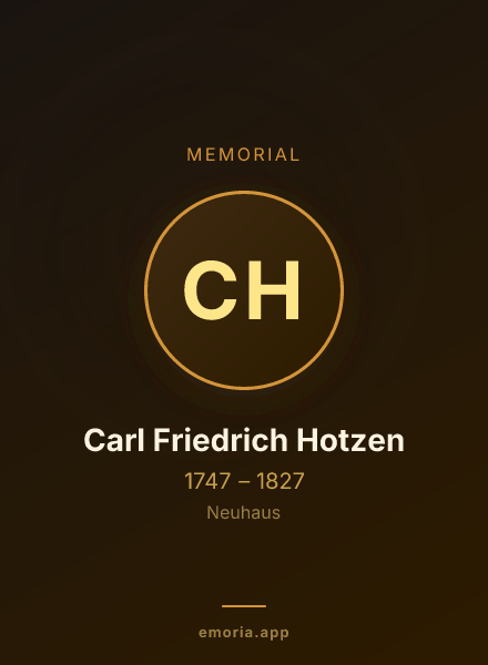 Memorial portrait of Carl Friedrich Hotzen