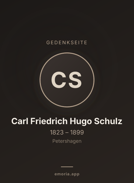 Gedenkportrait von Carl Friedrich Hugo Schulz