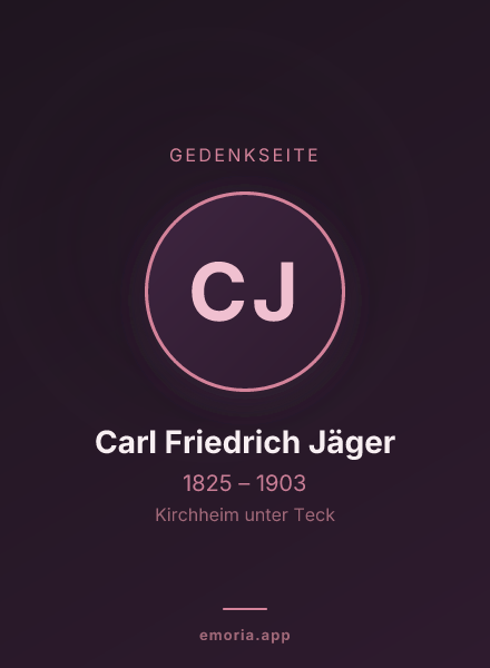 Gedenkportrait von Carl Friedrich Jäger