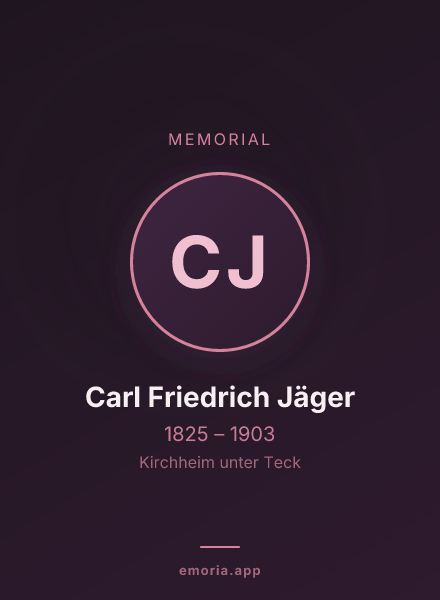 Memorial portrait of Carl Friedrich Jäger