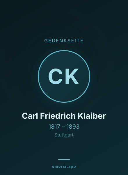 Gedenkportrait von Carl Friedrich Klaiber
