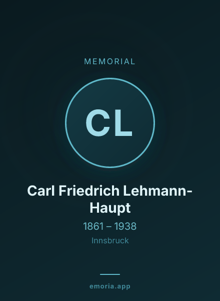 Memorial portrait of Carl Friedrich Lehmann-Haupt