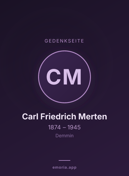 Gedenkportrait von Carl Friedrich Merten