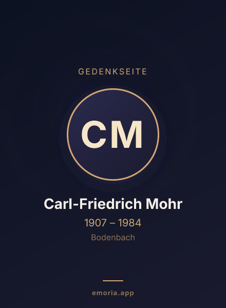 Gedenkportrait von Carl-Friedrich Mohr