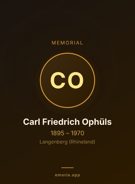 Memorial portrait of Carl Friedrich Ophüls