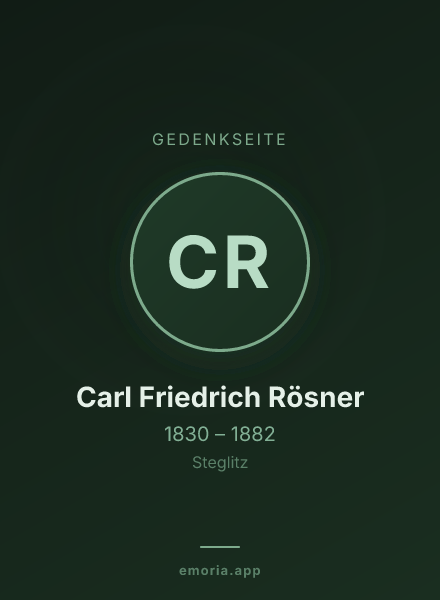 Gedenkportrait von Carl Friedrich Rösner