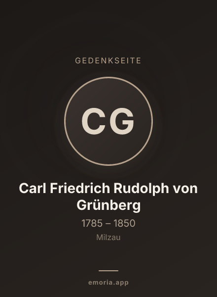 Gedenkportrait von Carl Friedrich Rudolph von Grünberg