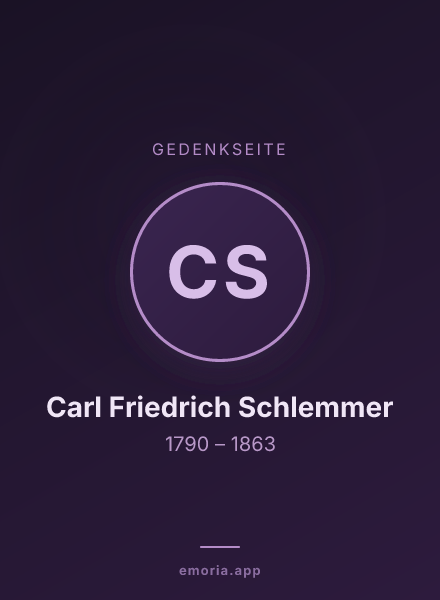Gedenkportrait von Carl Friedrich Schlemmer
