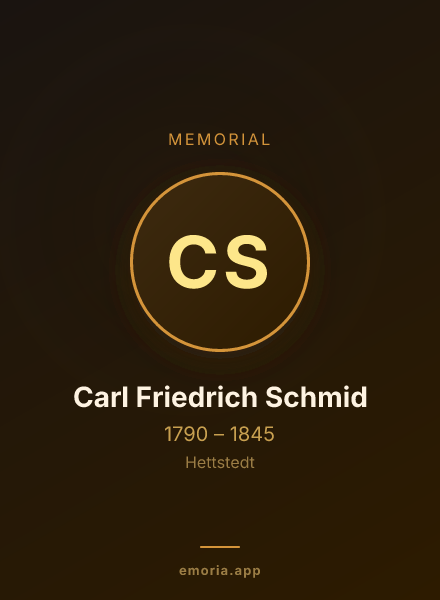 Memorial portrait of Carl Friedrich Schmid