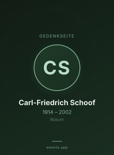 Gedenkportrait von Carl-Friedrich Schoof