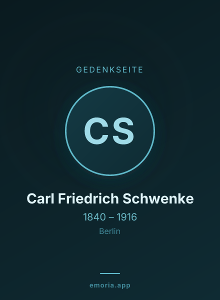 Gedenkportrait von Carl Friedrich Schwenke