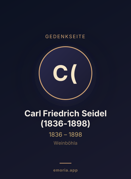 Gedenkportrait von Carl Friedrich Seidel (1836-1898)