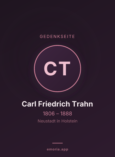 Gedenkportrait von Carl Friedrich Trahn