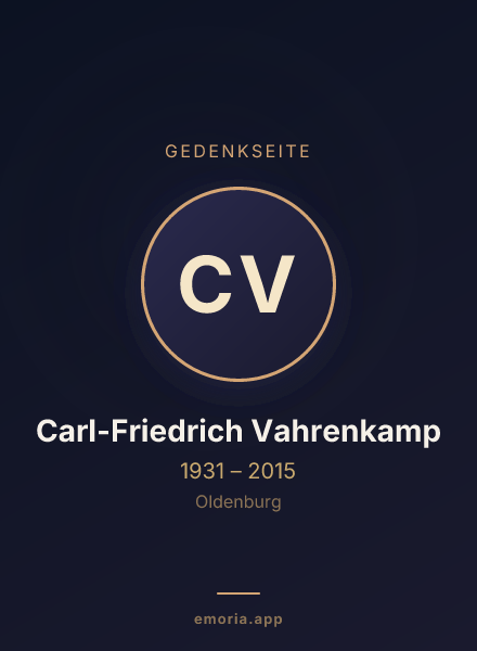 Gedenkportrait von Carl-Friedrich Vahrenkamp
