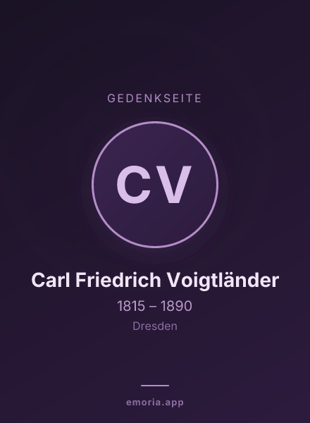 Gedenkportrait von Carl Friedrich Voigtländer