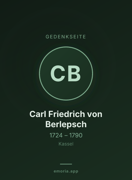 Gedenkportrait von Carl Friedrich von Berlepsch