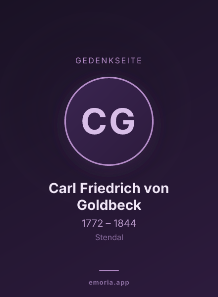 Gedenkportrait von Carl Friedrich von Goldbeck