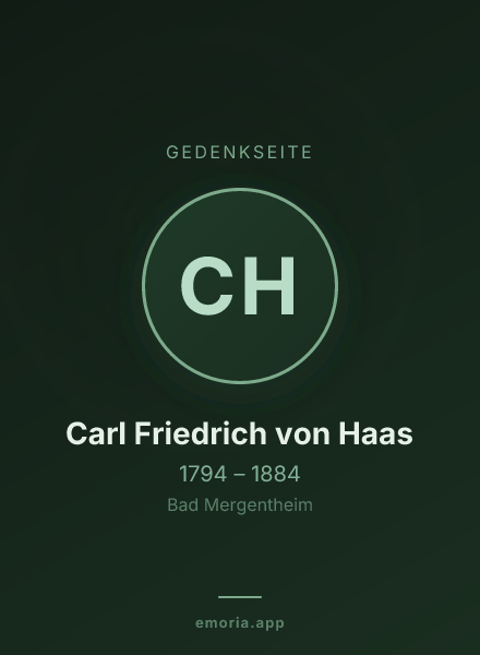 Gedenkportrait von Carl Friedrich von Haas