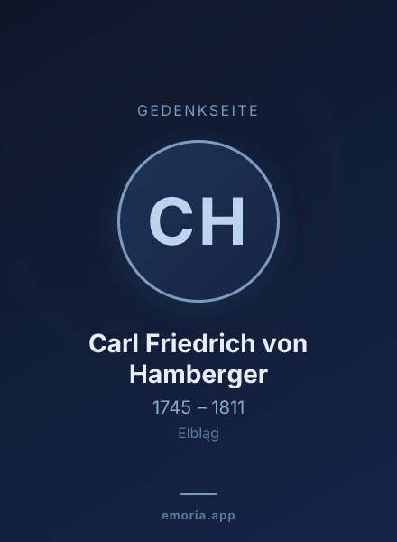 Gedenkportrait von Carl Friedrich von Hamberger
