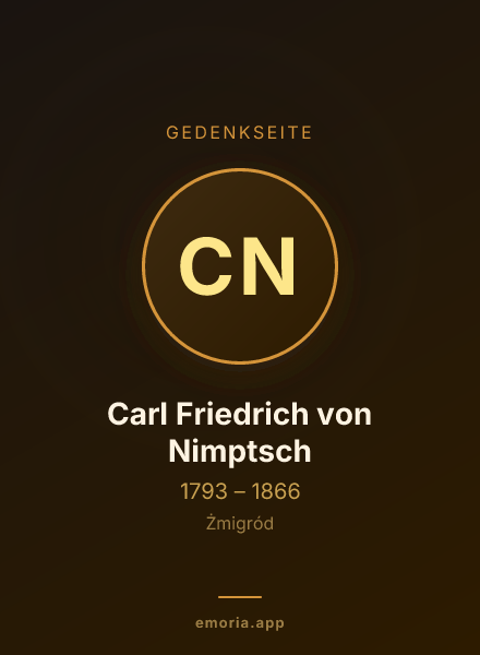 Gedenkportrait von Carl Friedrich von Nimptsch