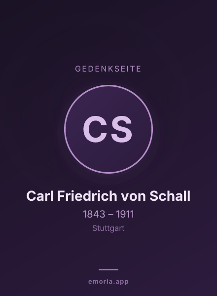 Gedenkportrait von Carl Friedrich von Schall