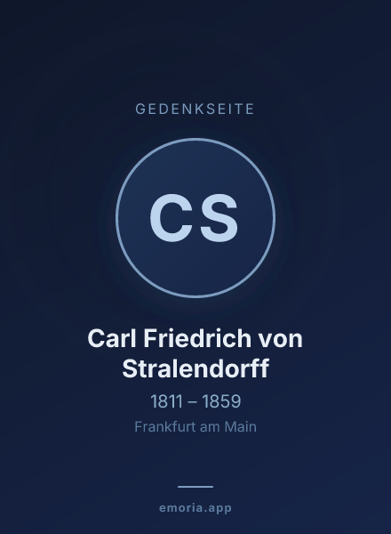Gedenkportrait von Carl Friedrich von Stralendorff